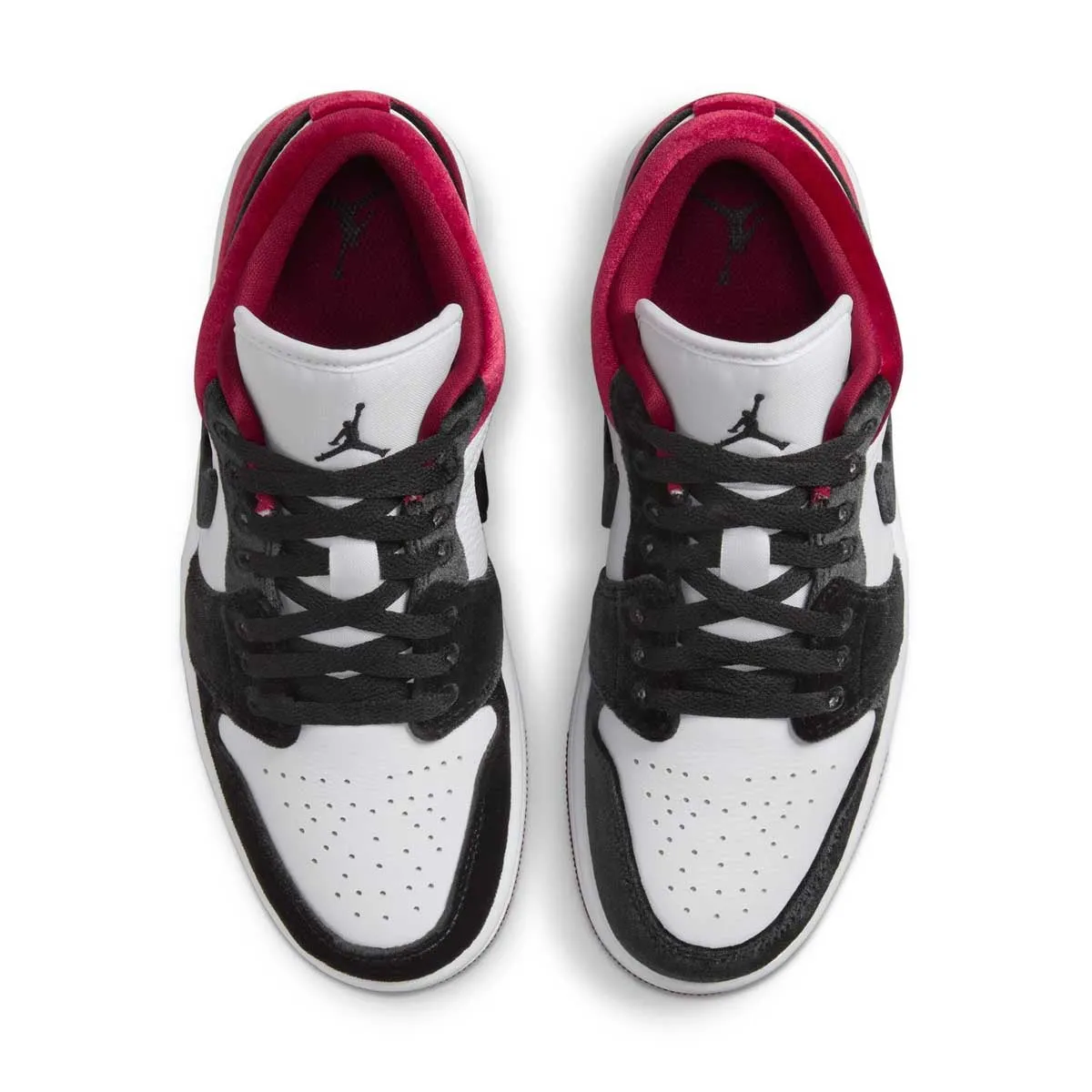 Wmns Air Jordan 1 Low SE 'Velvet Black Toe' Meadow Glow Star Walk