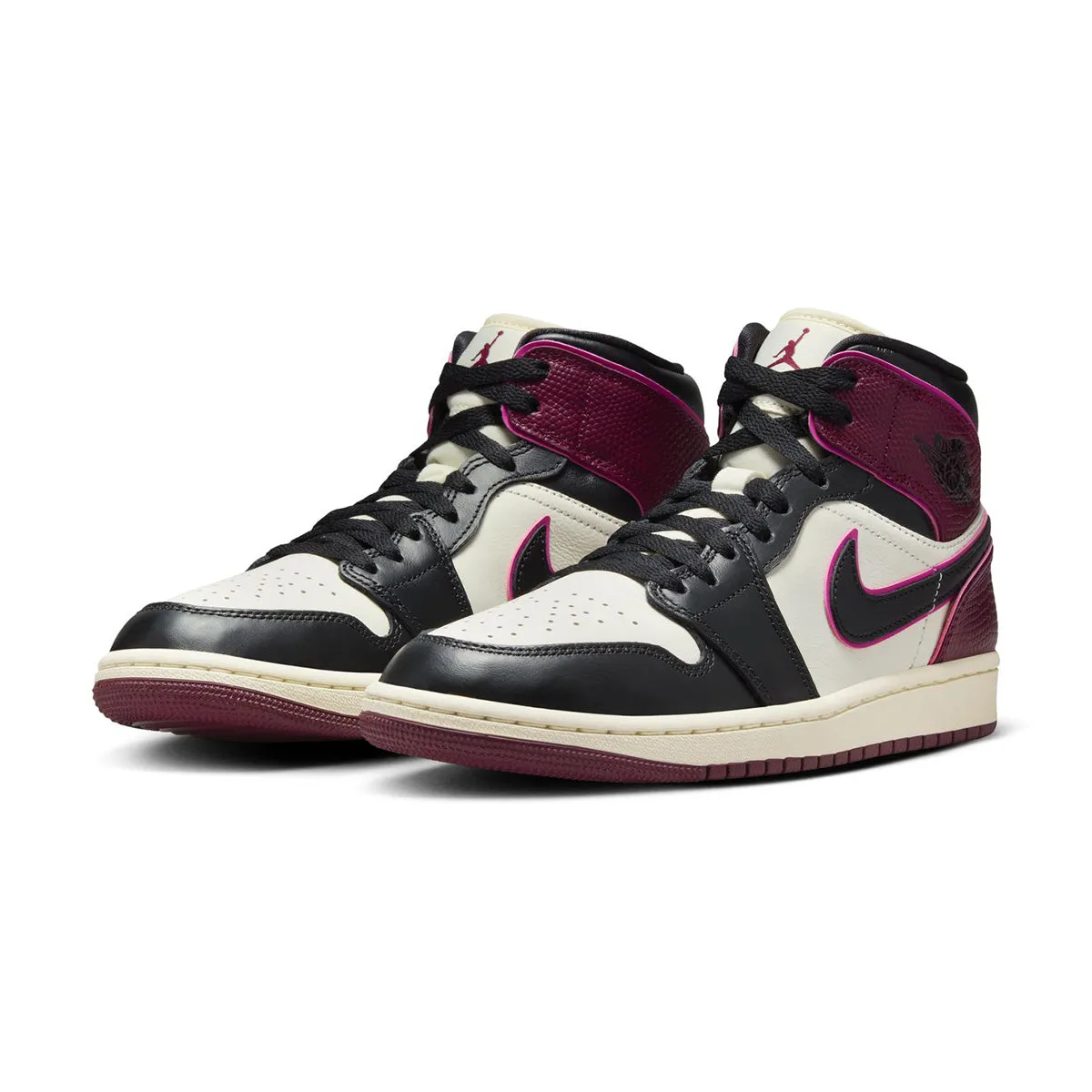 unisex - style Wmns Air Jordan 1 Mid SE 'Sail Bordeaux'