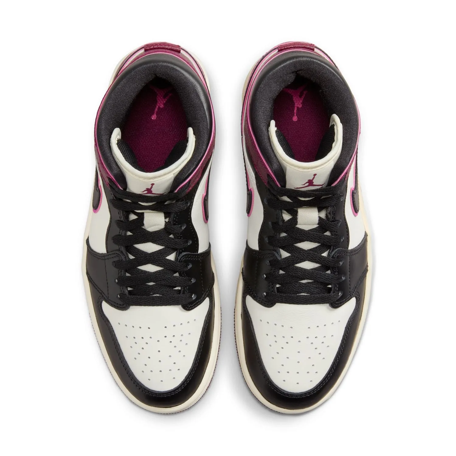 Striped rainy - weather Wmns Air Jordan 1 Mid SE 'Sail Bordeaux'