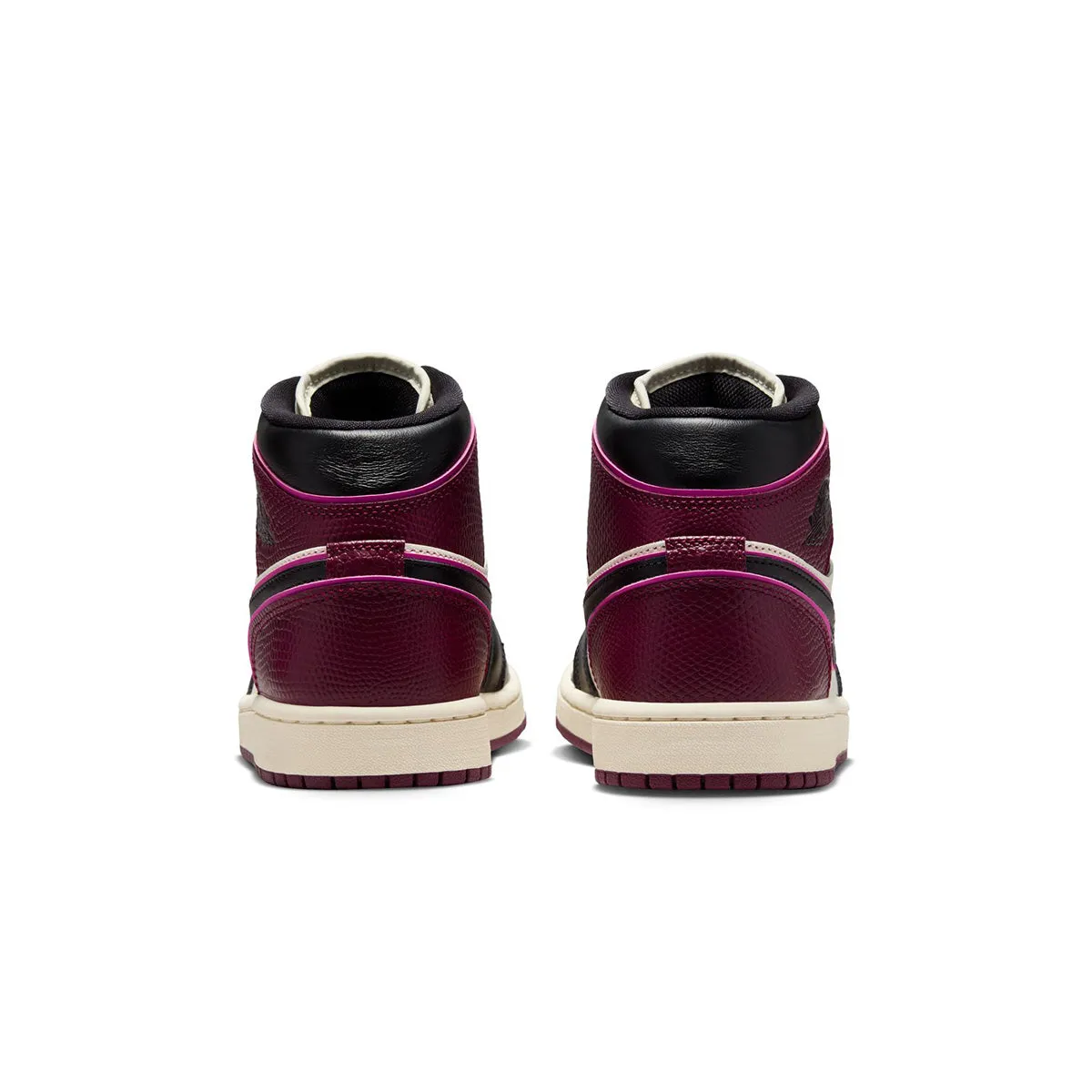 Wmns Air Jordan 1 Mid SE 'Sail Bordeaux' snowy Luxe Touch