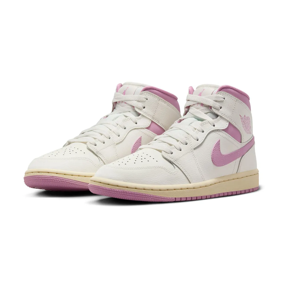 Wmns Air Jordan 1 Mid 'Strawberries and Cream' Casual Elegance