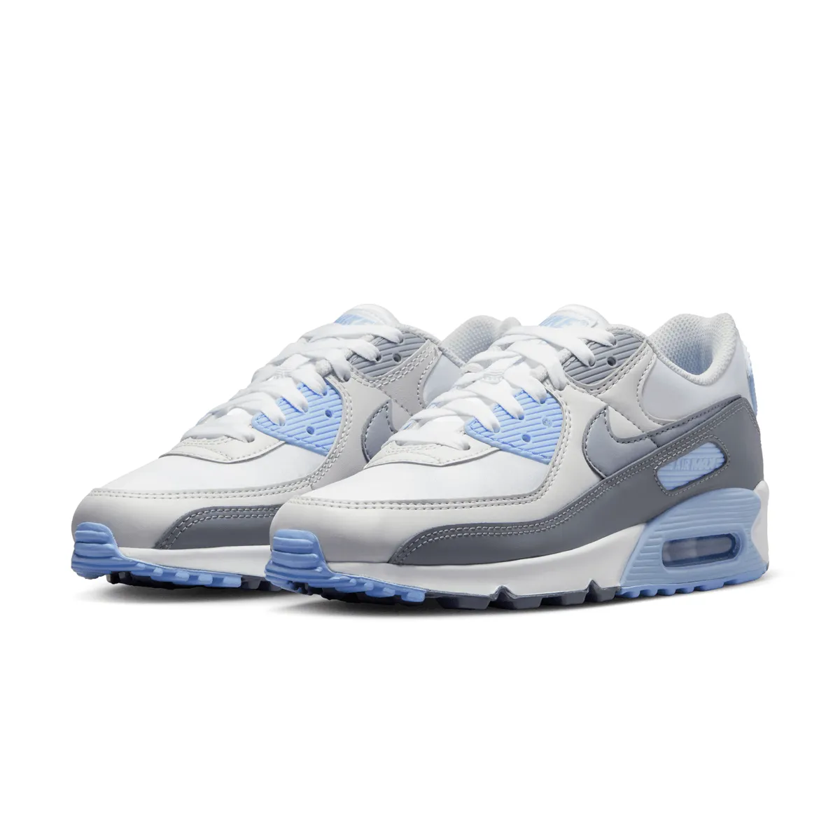 Wmns Air Max 90 'Grey Light Blue' Shock-absorbent