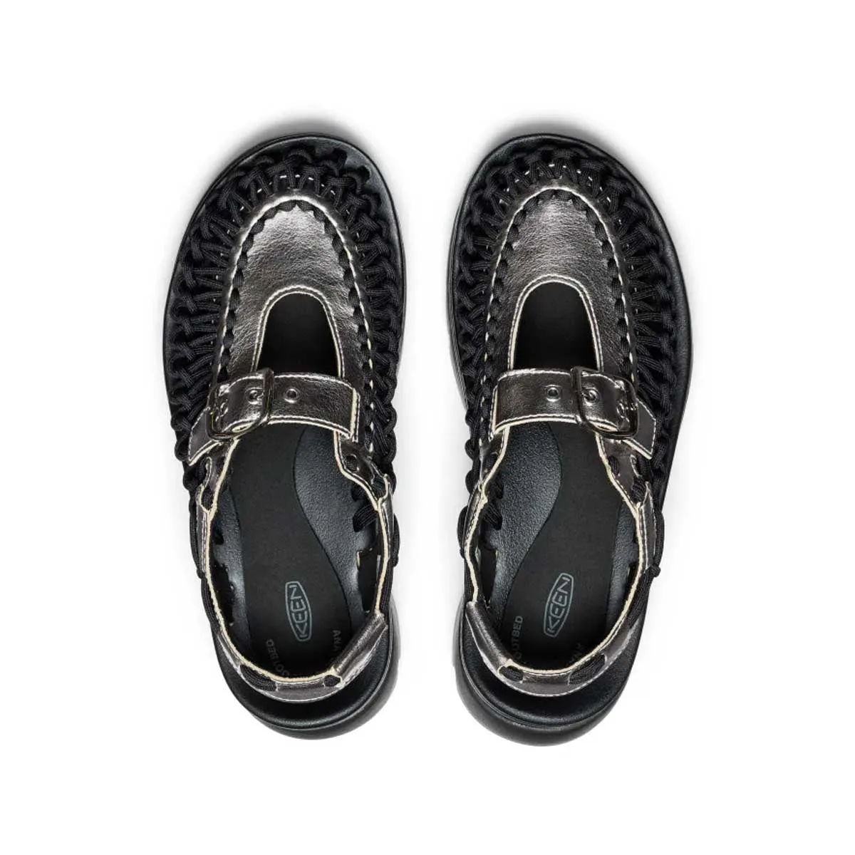 Wmns Platform Uneek Mary Jane 'Silver Black' Vibrant breathability smallest