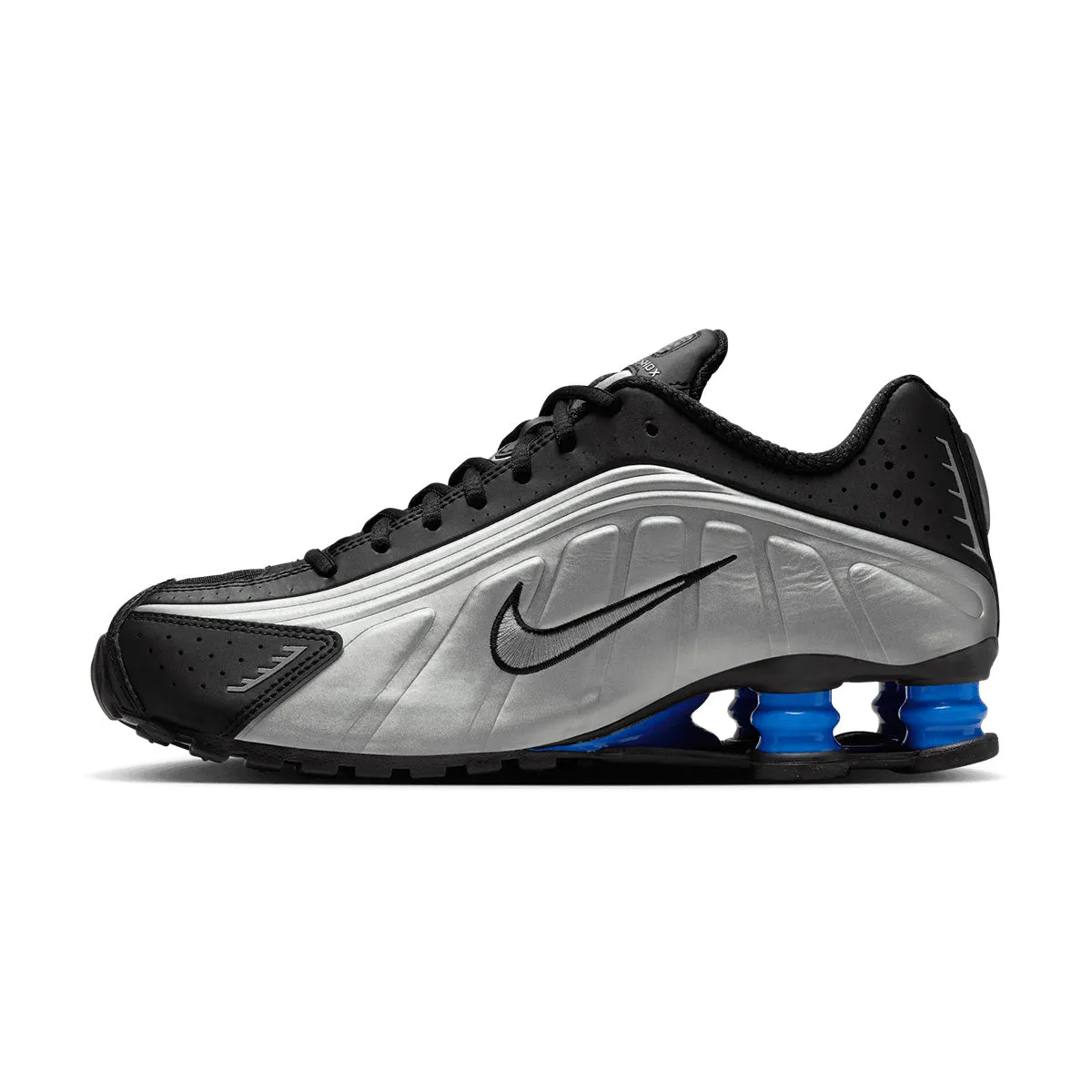 Wmns Shox R4 'Metallic Silver Black Racer Blue' Knitted Warm Easy Wear
