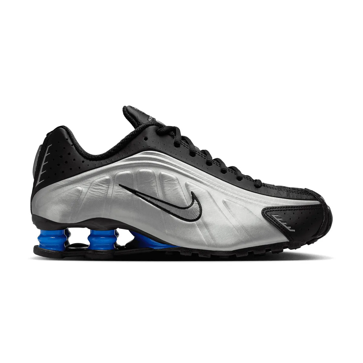 Wmns Shox R4 'Metallic Silver Black Racer Blue' Secure fit