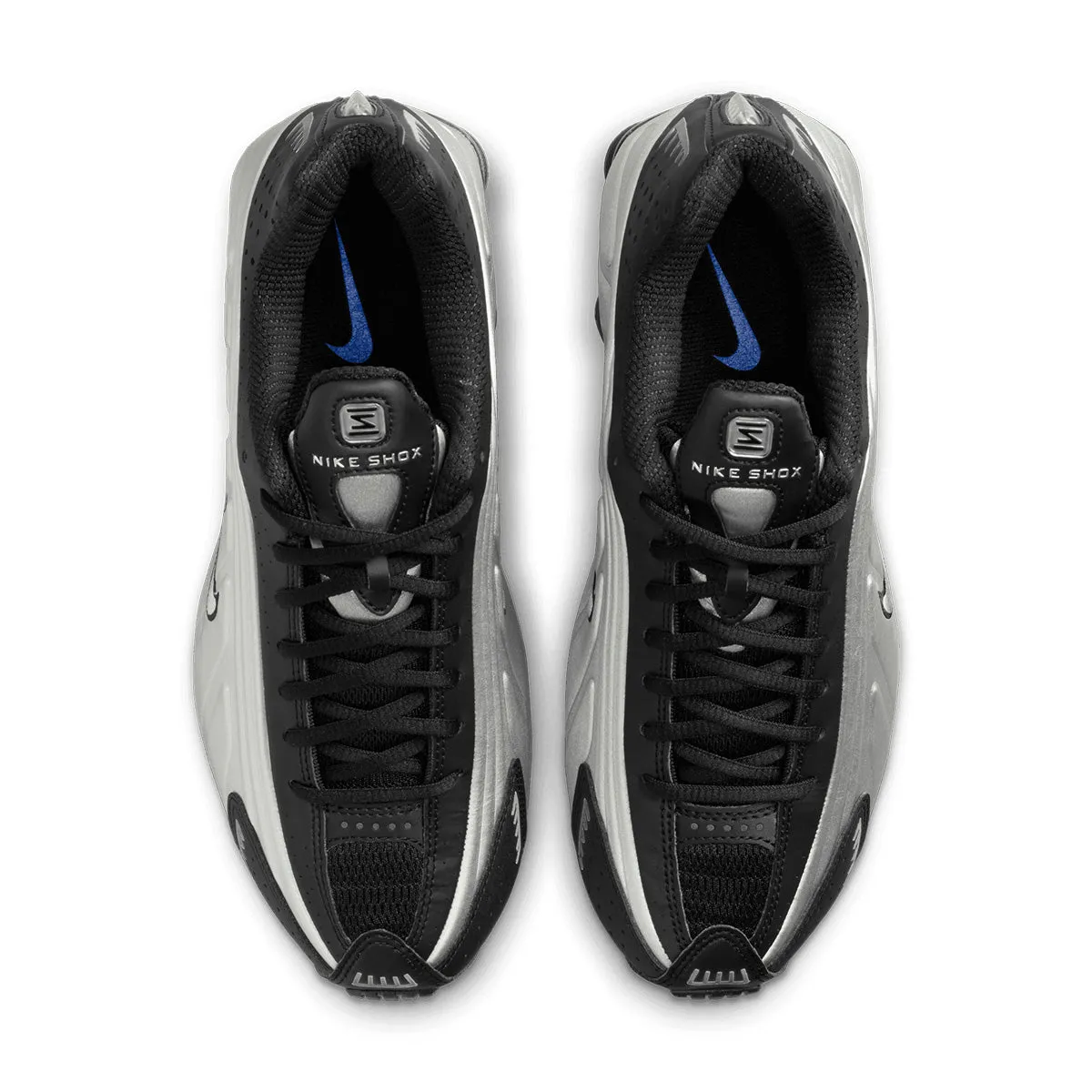 Wmns Shox R4 'Metallic Silver Black Racer Blue' Boosted flair