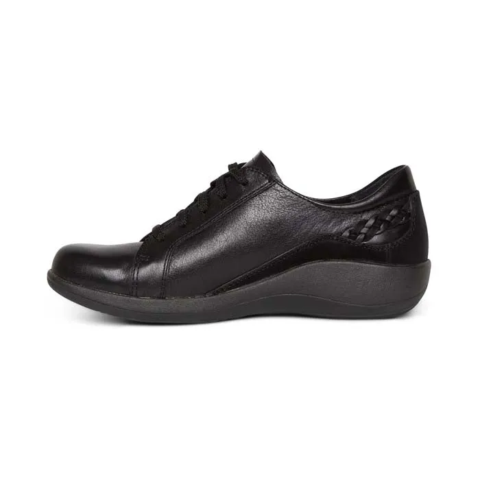 Womens Aetrex Dana Lace Up Oxford in Black Basic Design Comfort Walk
