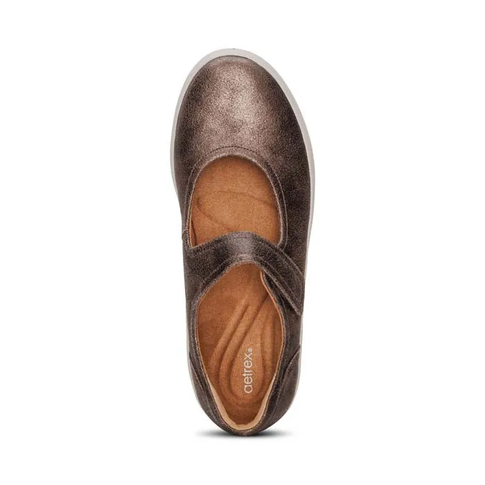 Womens Aetrex Erica in Bronze Comfort Feel Smooth Walk