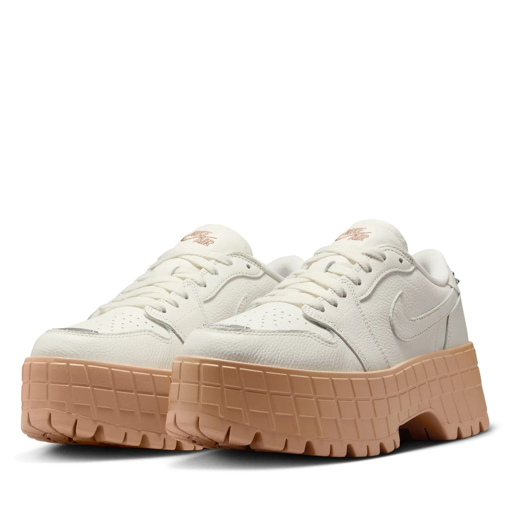 Women's Air Jordan 1 Brooklyn Low - Sail/Metallic Silver Elasticated Lacing HeelCushioning