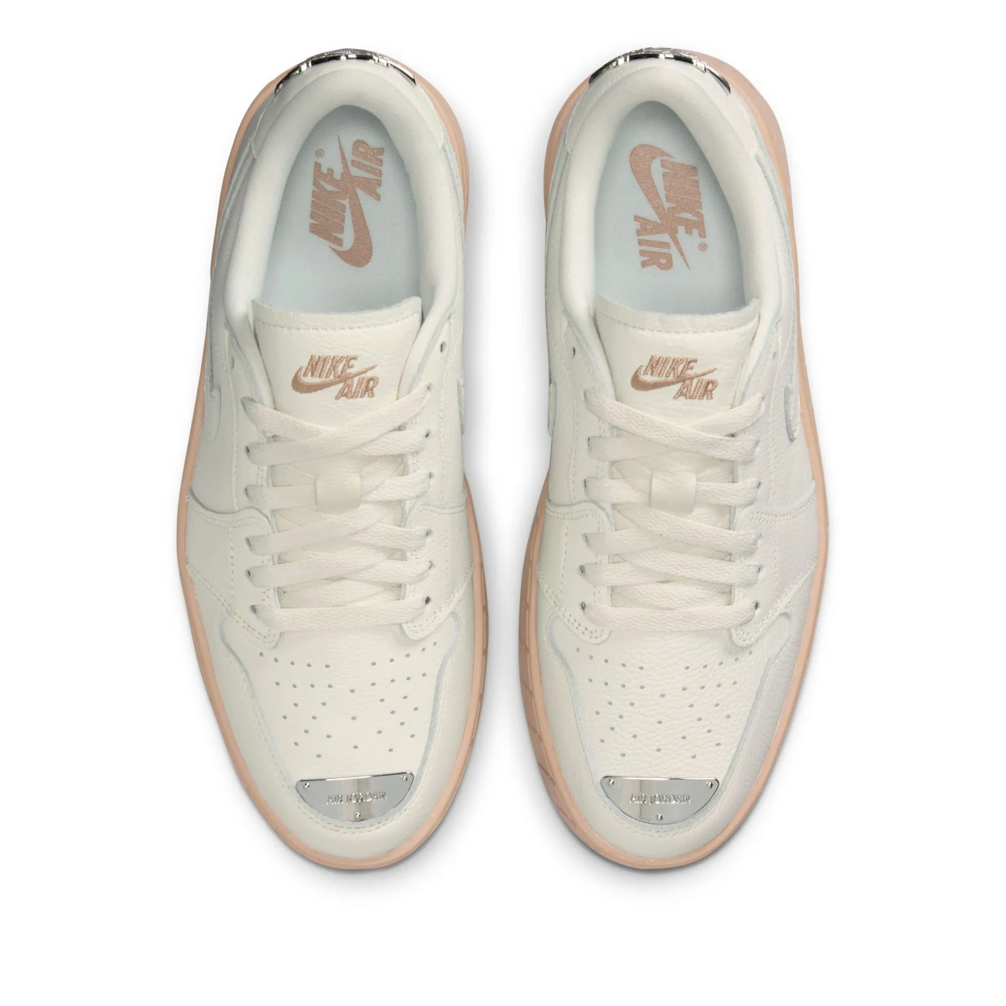 Women's Air Jordan 1 Brooklyn Low - Sail/Metallic Silver Shock-absorbent look