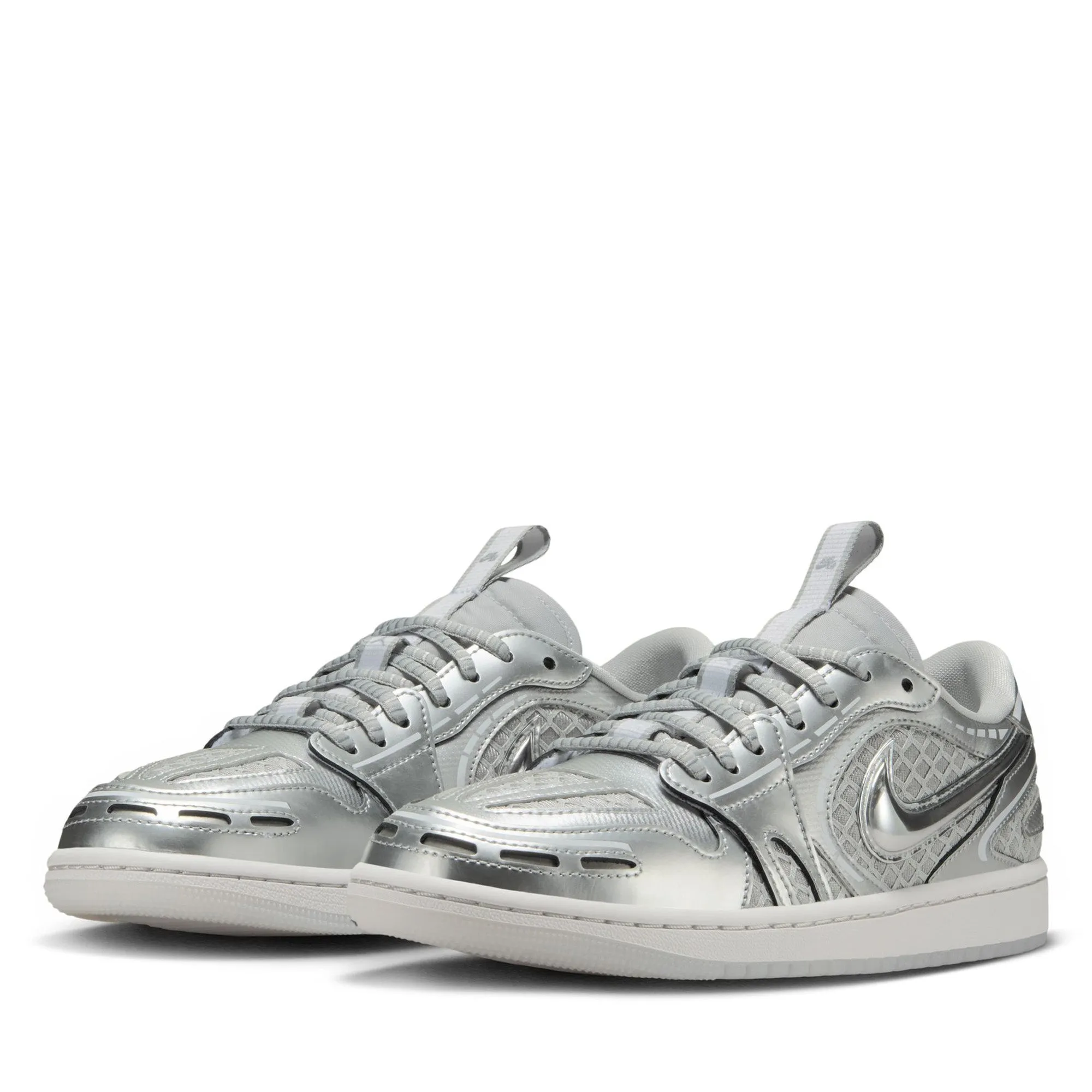 Dynamic Heel Cup Women's Air Jordan 1 Low Method of Make V3 - Neutral Grey/Metallic Silver