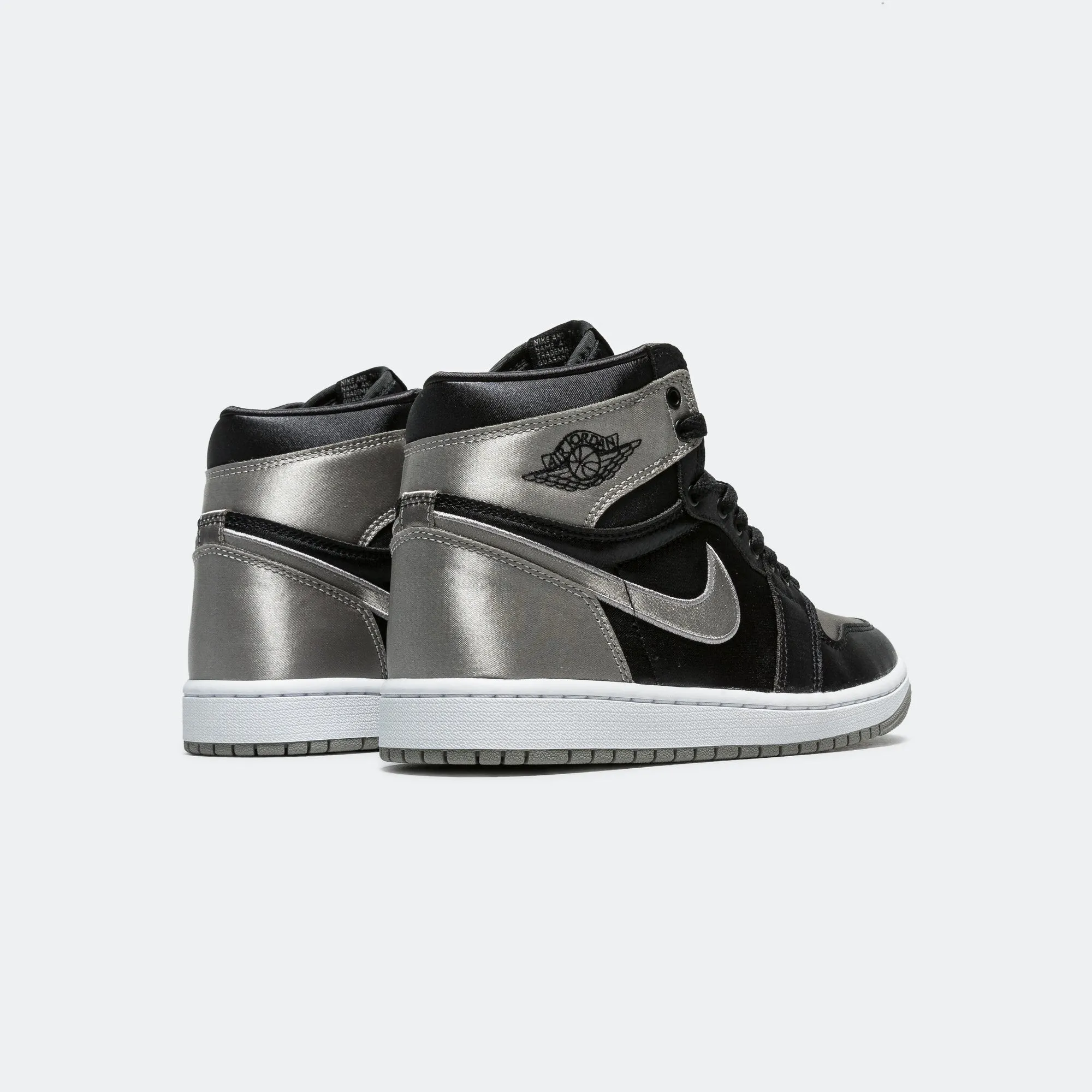 Womens Air Jordan 1 Retro - Black/Medium Grey-White Perforated Tongue Design