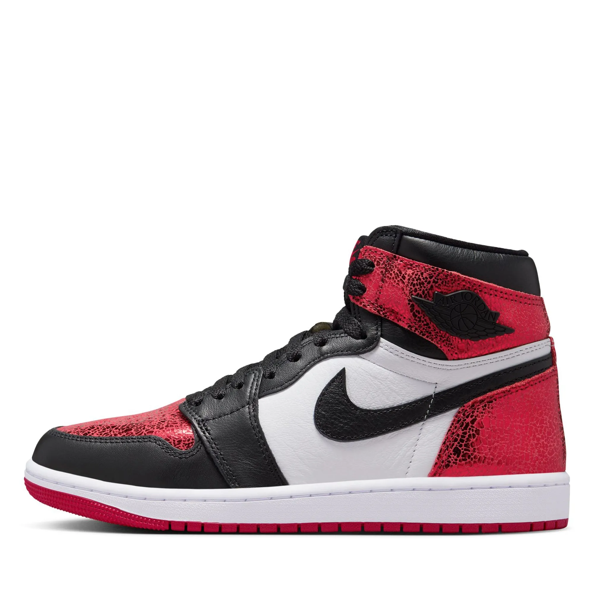 Reinforced Eyestay Durability Moisture Wicking Inner Layer Women's Air Jordan 1 Retro High OG 'Ruby' - Varsity Red/Black