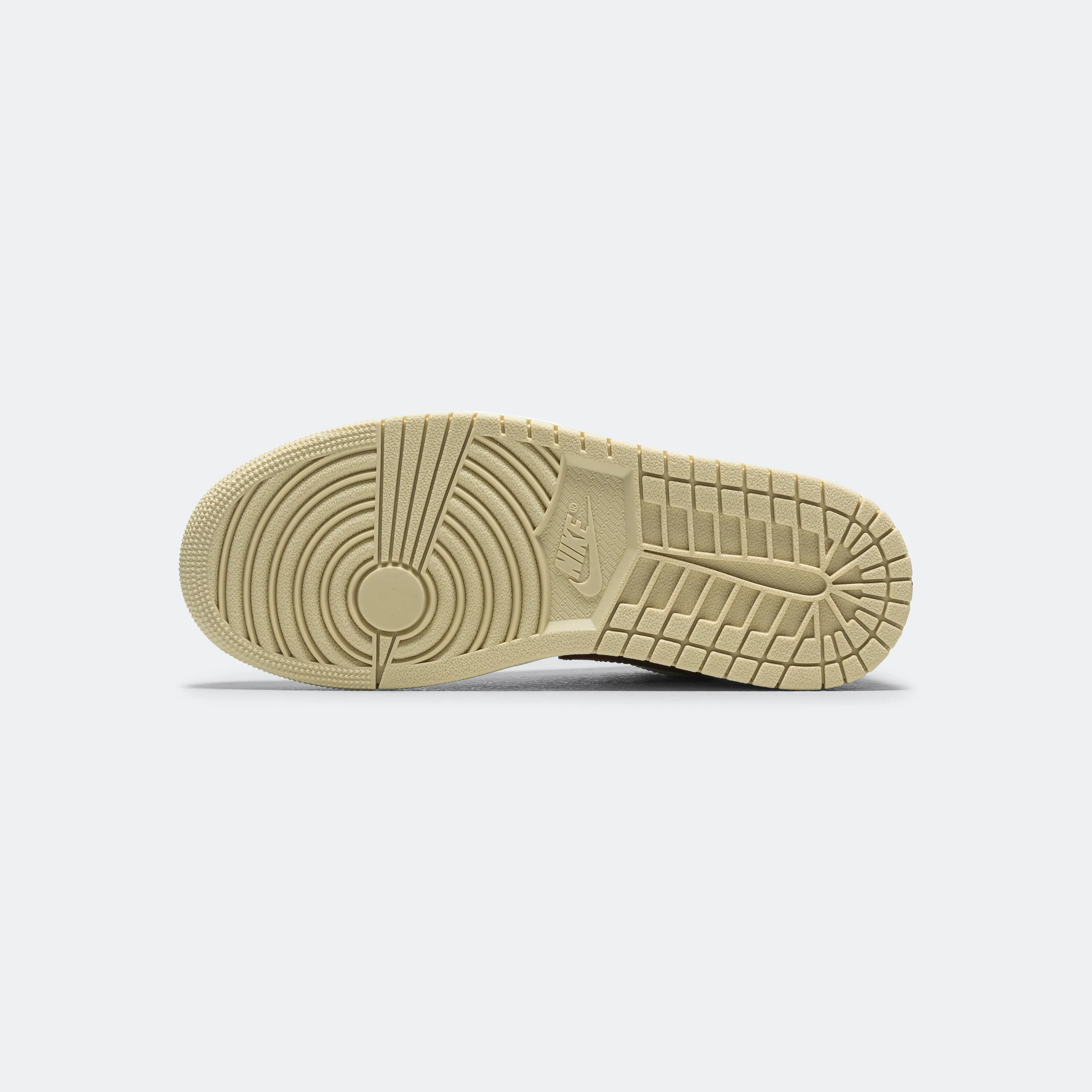 Vented Heel Panel zipper Womens Air Jordan 1 Retro Low - Summit White/Red Sepia-Desert Khaki