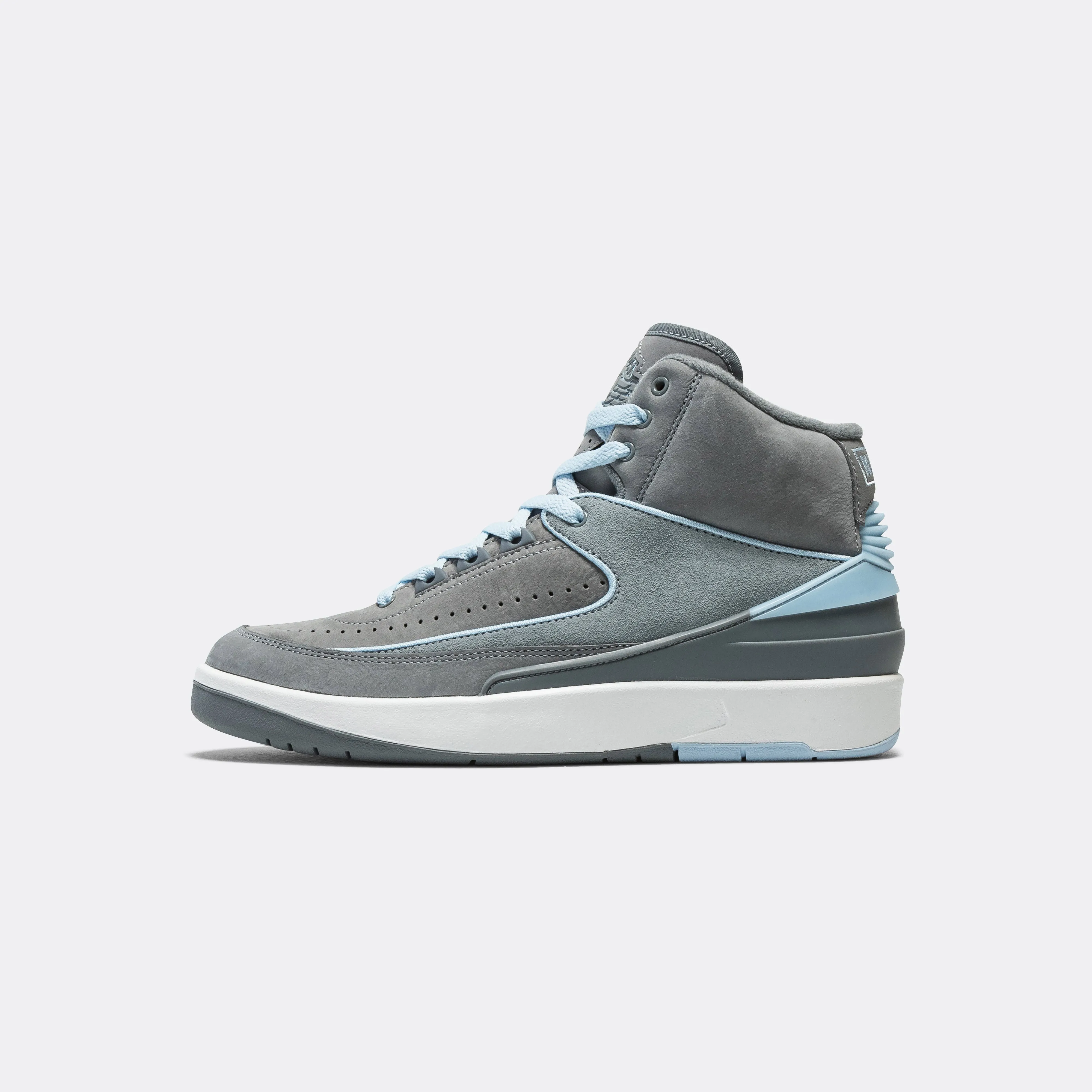 Womens Air Jordan 2 Retro - Cool Grey/Ice Blue-White Recycled Rubber