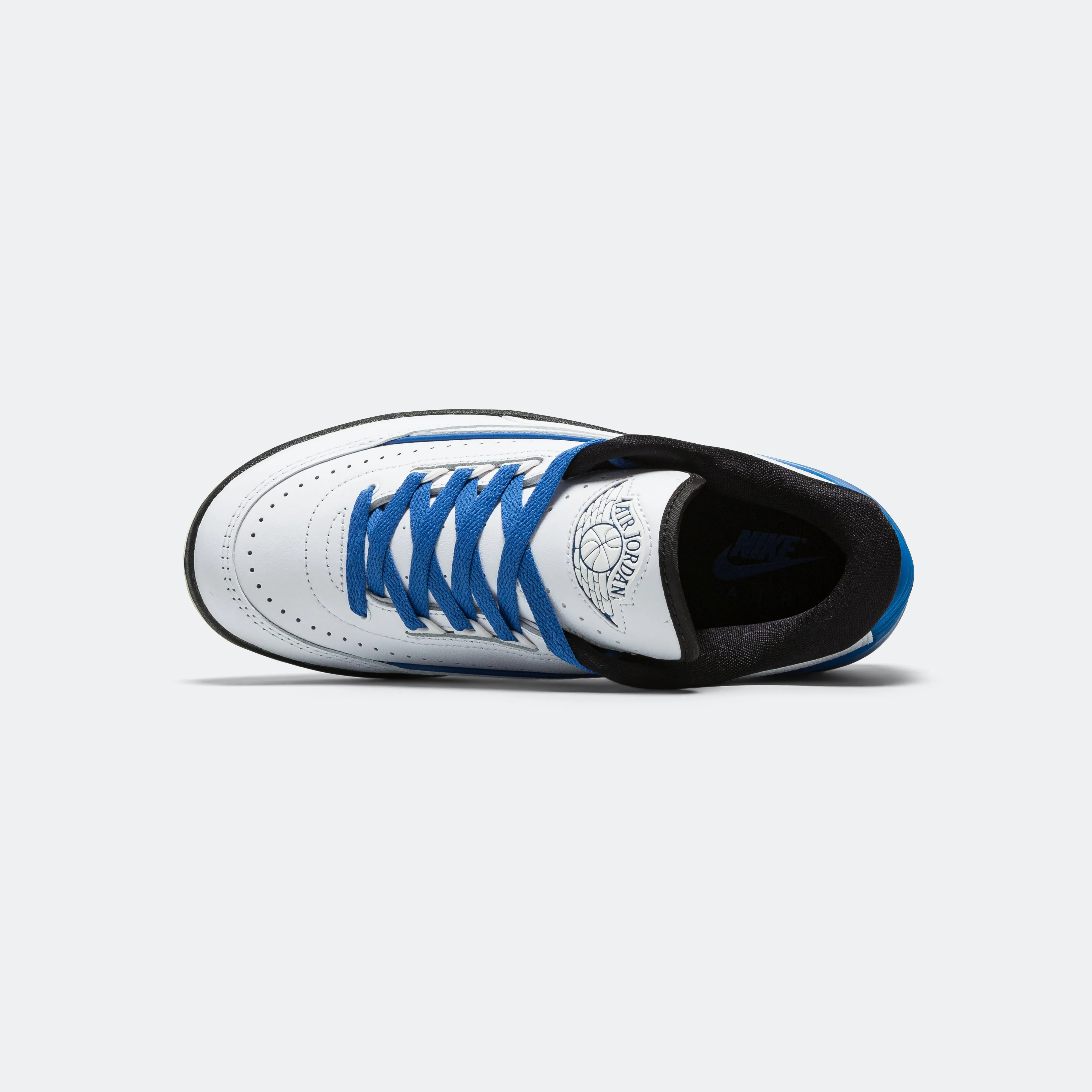 Womens Air Jordan 2 Retro Low - White/Varsity Royal-Black-Muslin Plush flexibility Memory Foam Lining