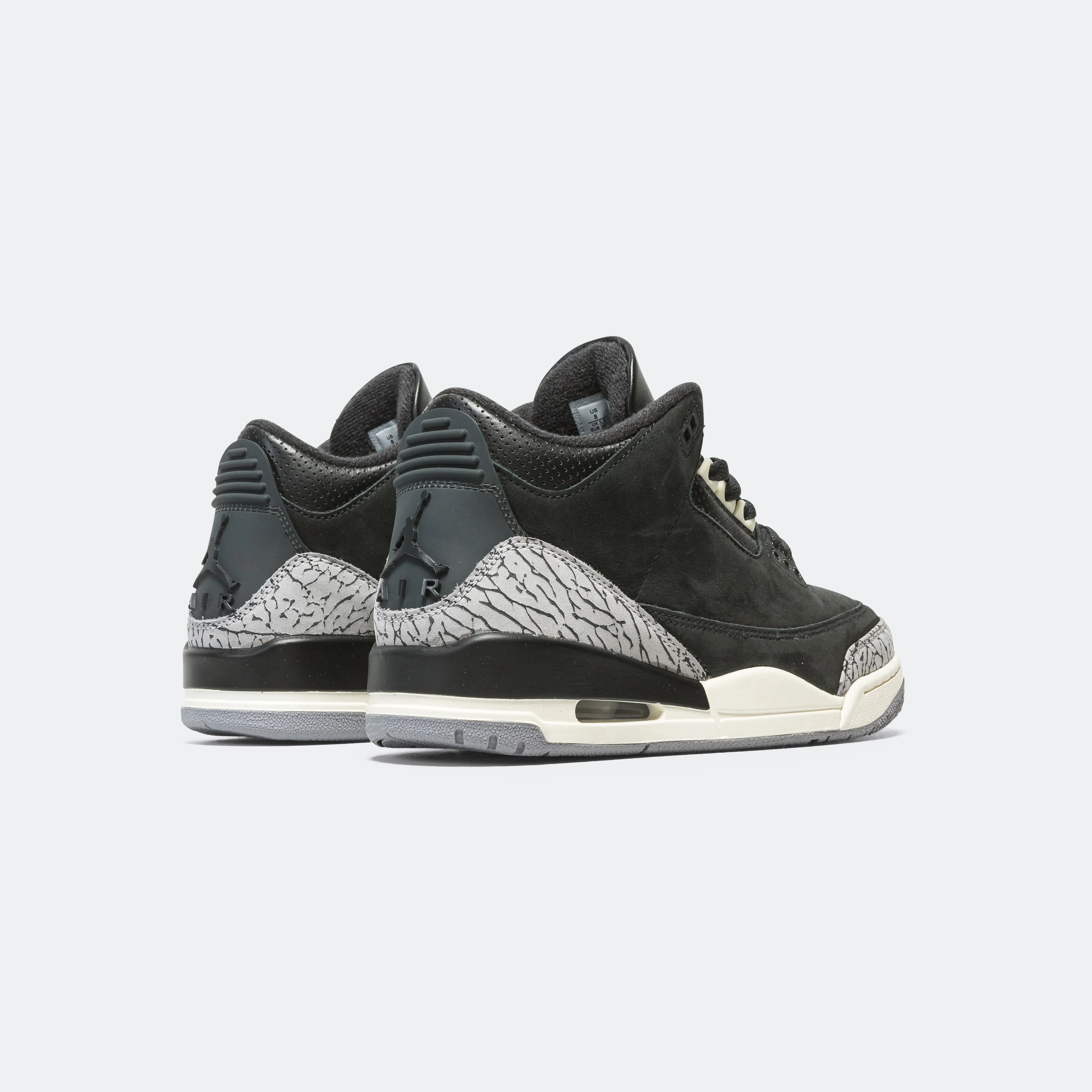 Womens Air Jordan 3 - Off Noir/Black-Sail-Cement Grey Walk More Total Support