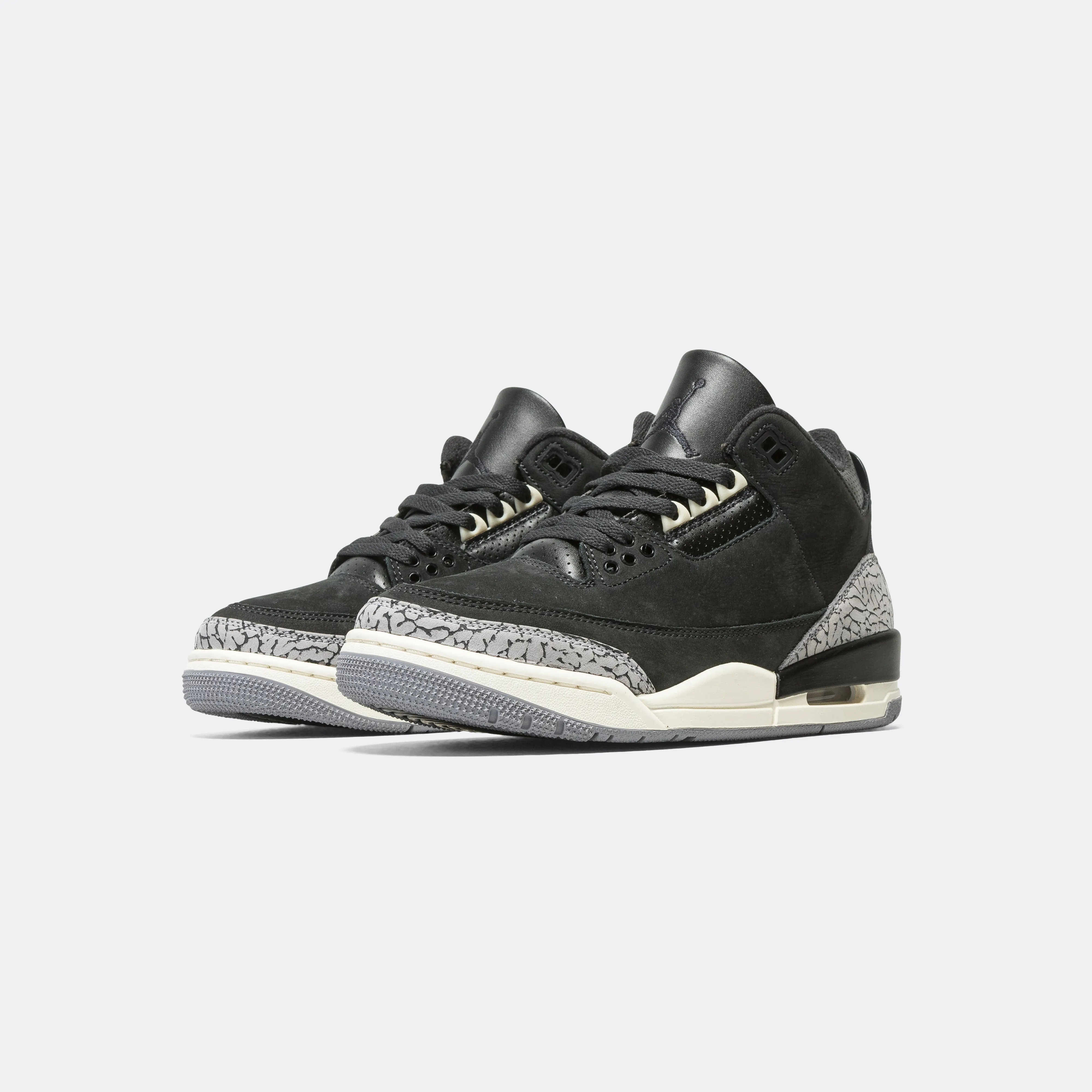 Womens Air Jordan 3 - Off Noir/Black-Sail-Cement Grey Smooth exterior Weekend Chill