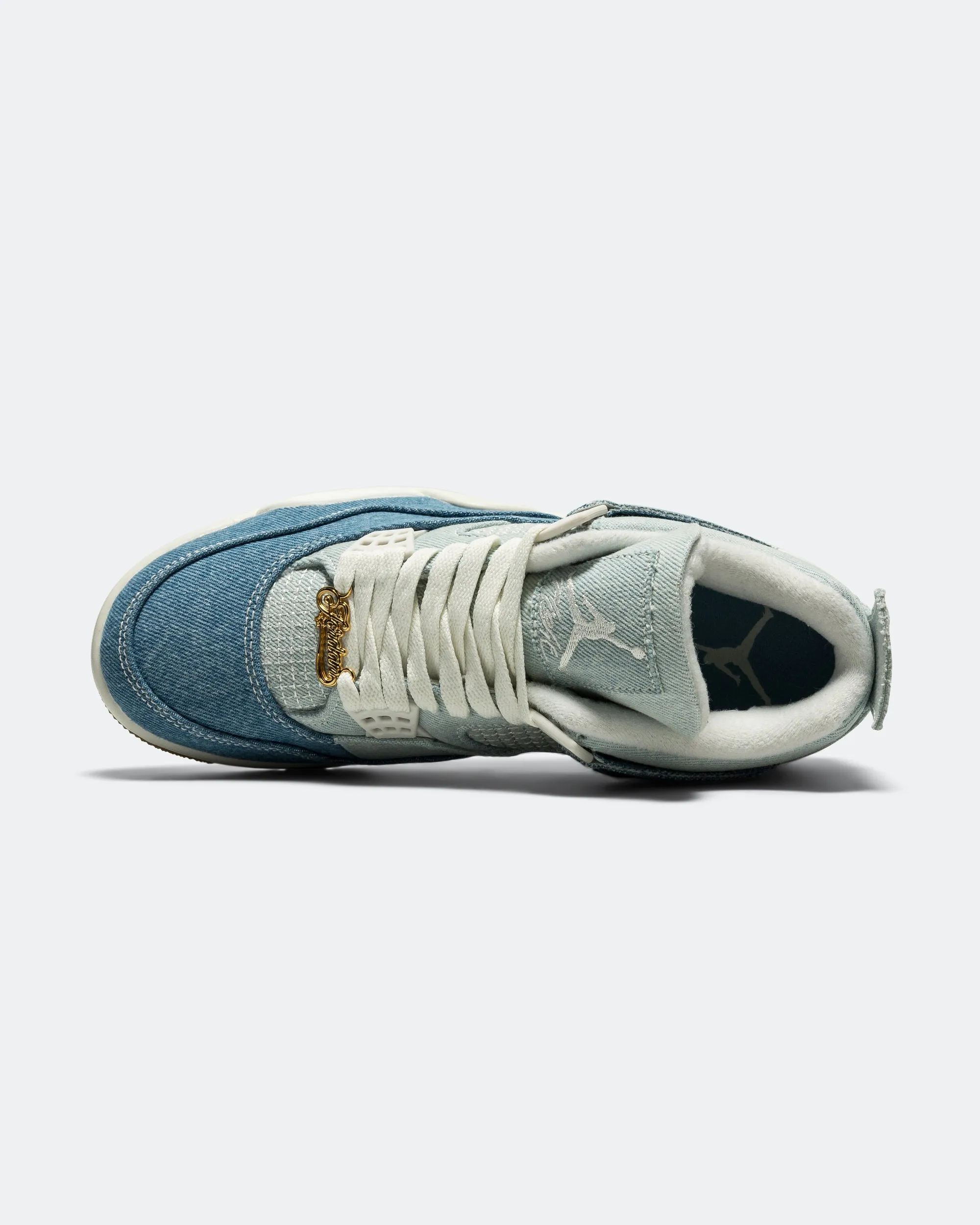 Womens Air Jordan 4 Retro TEX - Sail/Gum Light Brown-Worn Blue Premium Material Everyday Flex