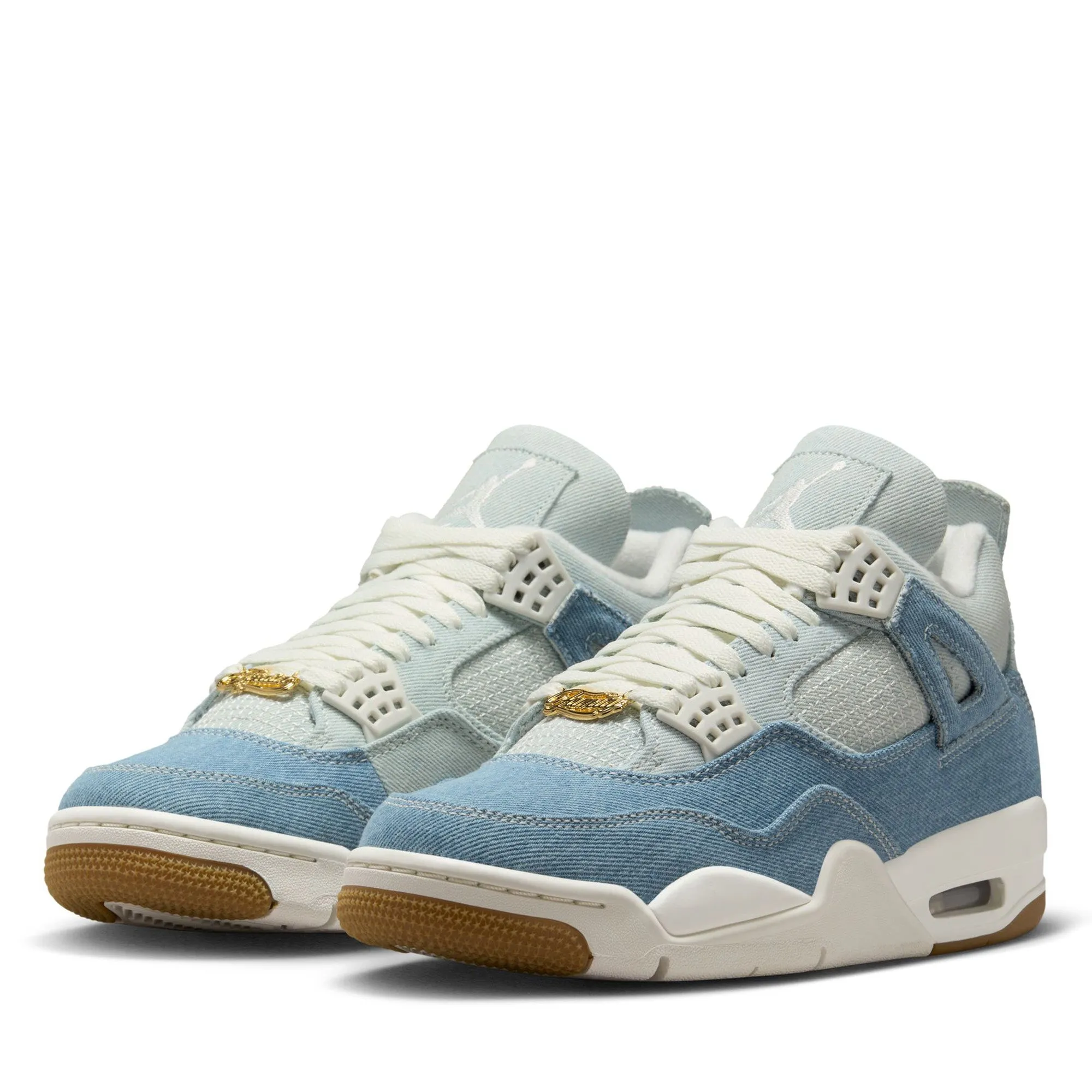 Smart Motion Women's Air Jordan 4 Retro Tex 'Worn Blue' - Sail/Denim