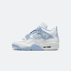 Seamless Inner Construction Womens Air Jordan 4 Retro - White/Aluminum-Blue Tint-Oil Green