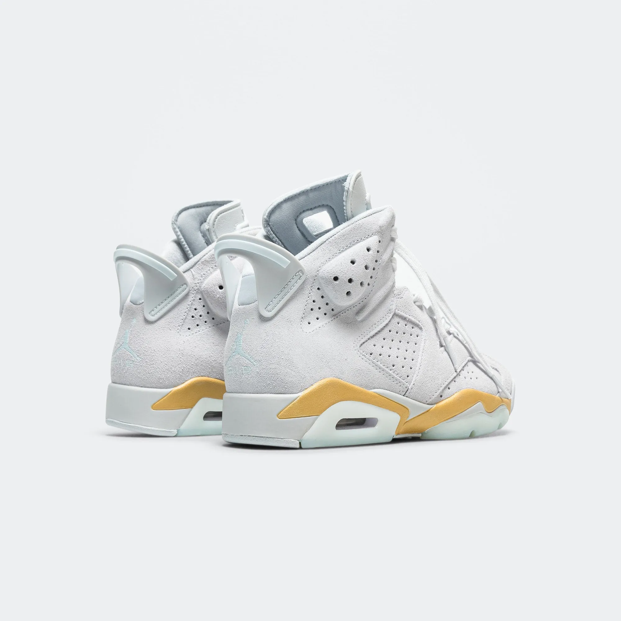 Multi Layer Insole Thermal Regulating Fabric Womens Air Jordan 6 Retro - Pure Platinum/Glacier Blue-Metallic Gold