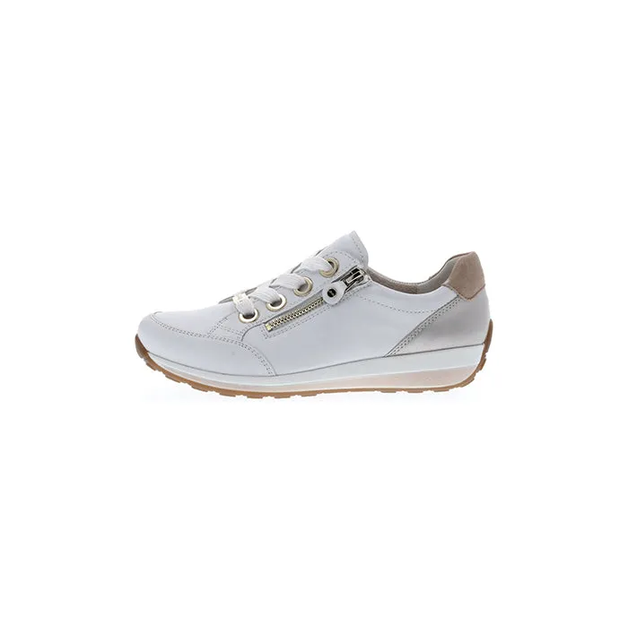 Womens Ara Ollie in White/Silver Metallic Foldable Build