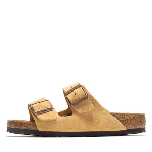 Open Toe Women's Birkenstock Arizona Suede - Latte Cream