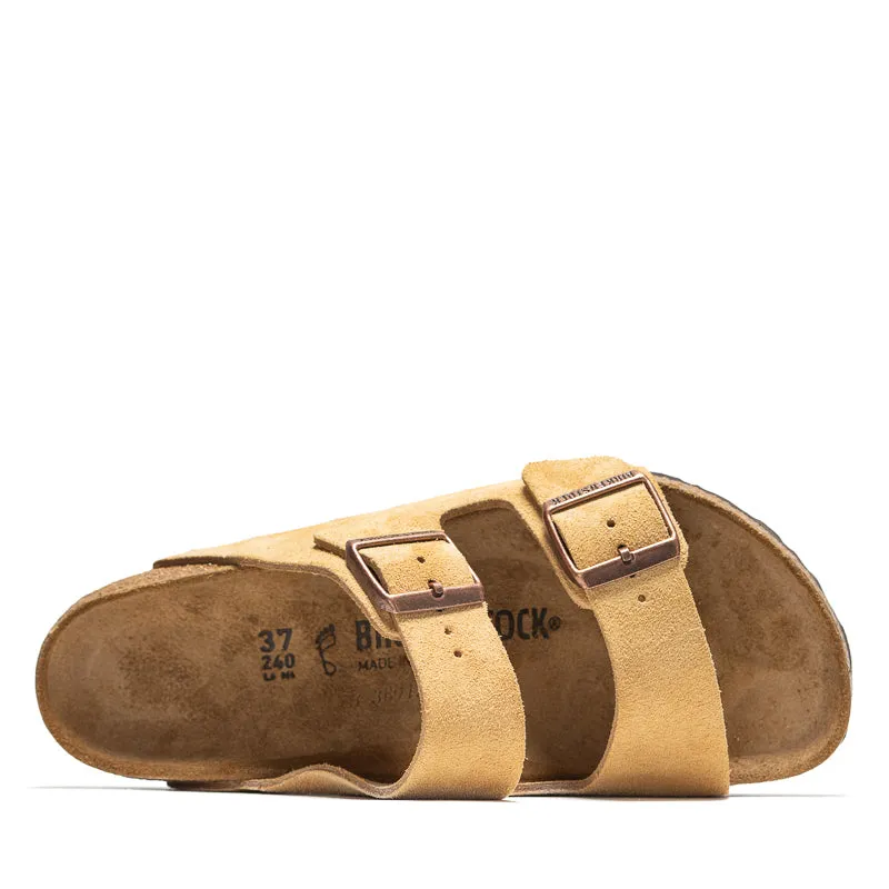 Trendy Flip-flops Air Trip Women's Birkenstock Arizona Suede - Latte Cream