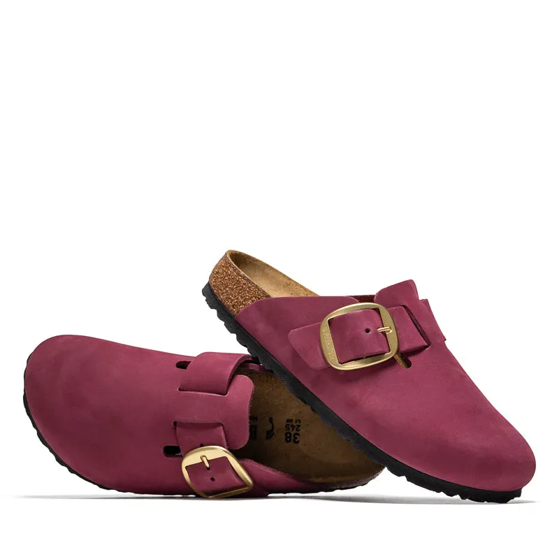 Standing Comfort Casual Footwear Women's Birkenstock Boston Big Buckle Nubuck - Berry Crush