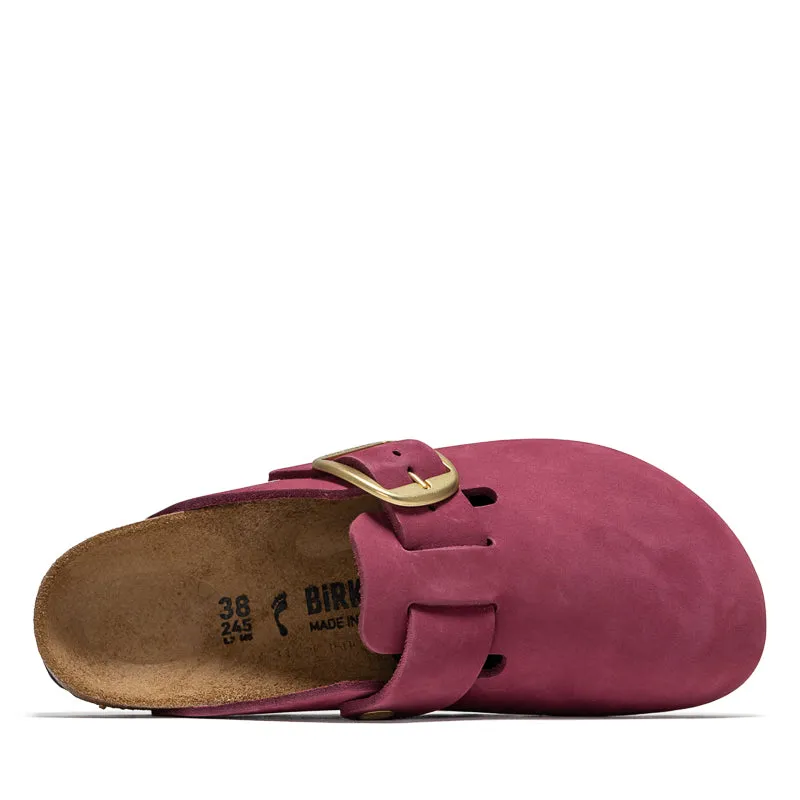 Women's Birkenstock Boston Big Buckle Nubuck - Berry Crush Daywear Essential
