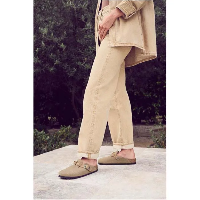 Strike Hike Womens Birkenstock Boston Braid Narrow in Taupe