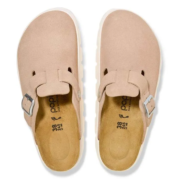 Womens Birkenstock Boston Chunky Narrow in Warm Sand Casual Mood Dog Pace