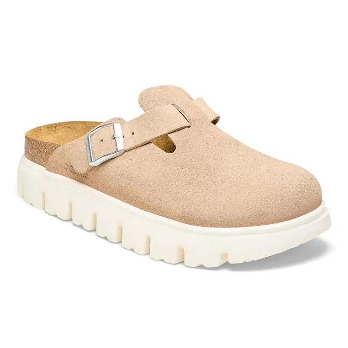 Relax Motion Sport Luxe Womens Birkenstock Boston Chunky Narrow in Warm Sand