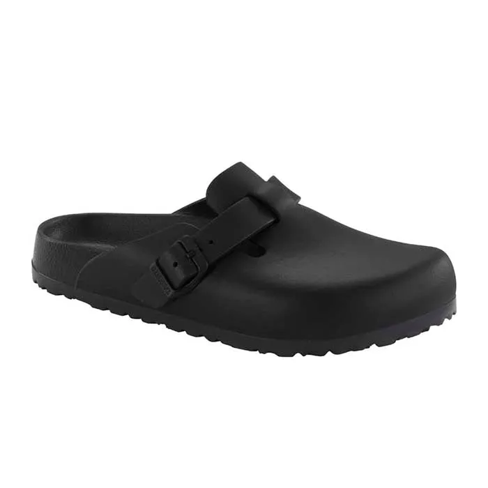 Womens Birkenstock Boston EVA Narrow in Black Indoor Friendly Sleek Detail