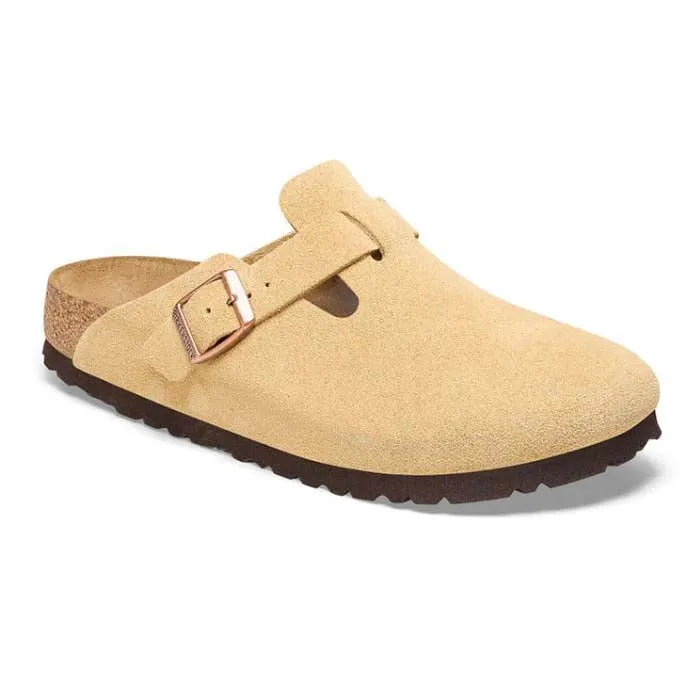 High Flex Walk Free Womens Birkenstock Boston Narrow in Latte Cream