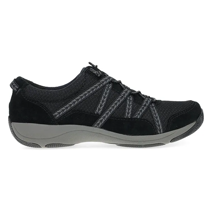 Womens Dansko Harlyn Wide in Black/Black Blossom Hike