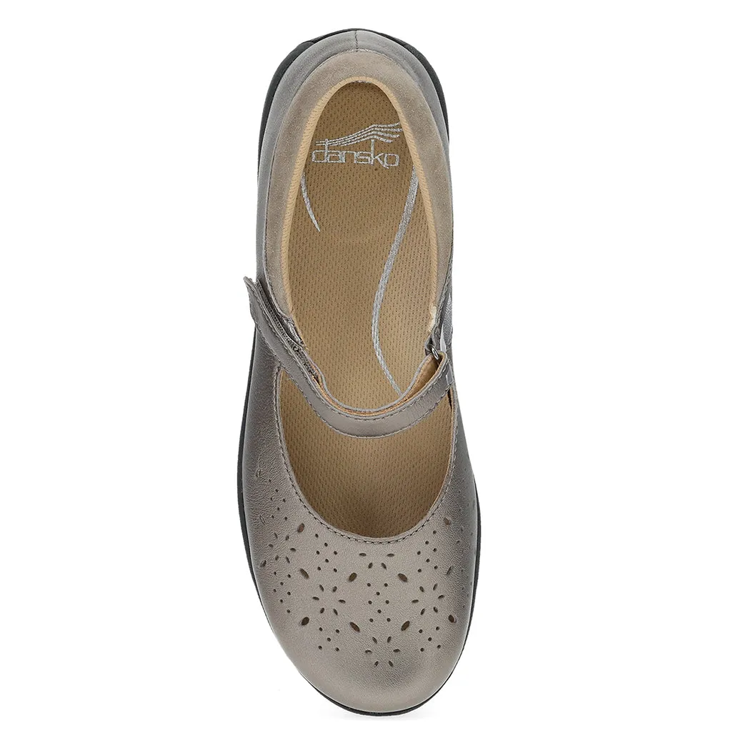 Train Hike Logo Bold Womens Dansko Stacy in Pewter Metallic