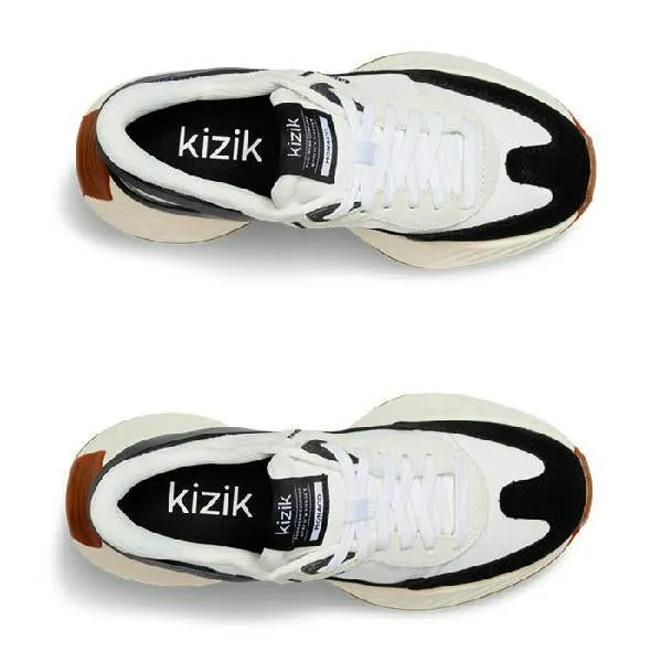 Womens Kizik Monaco in White/Black Foot Balance Clean Stitch