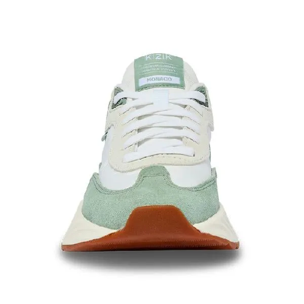Simple Choice School Style Womens Kizik Monaco in White/Iceberg Green