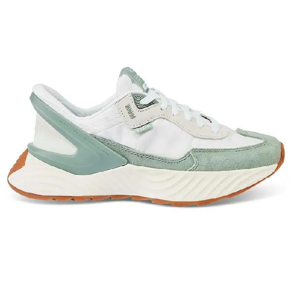 Womens Kizik Monaco in White/Iceberg Green Smooth   surface Studded Trim