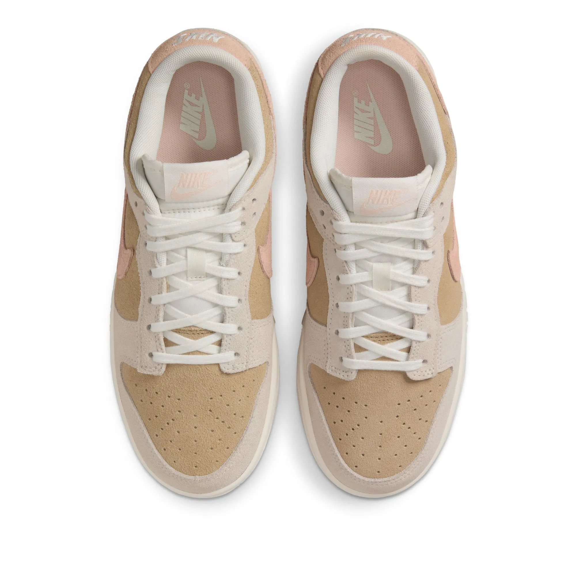 Women's Nike Dunk Low - Phantom/Washed Coral Friction Free Laces Adaptive cushioning