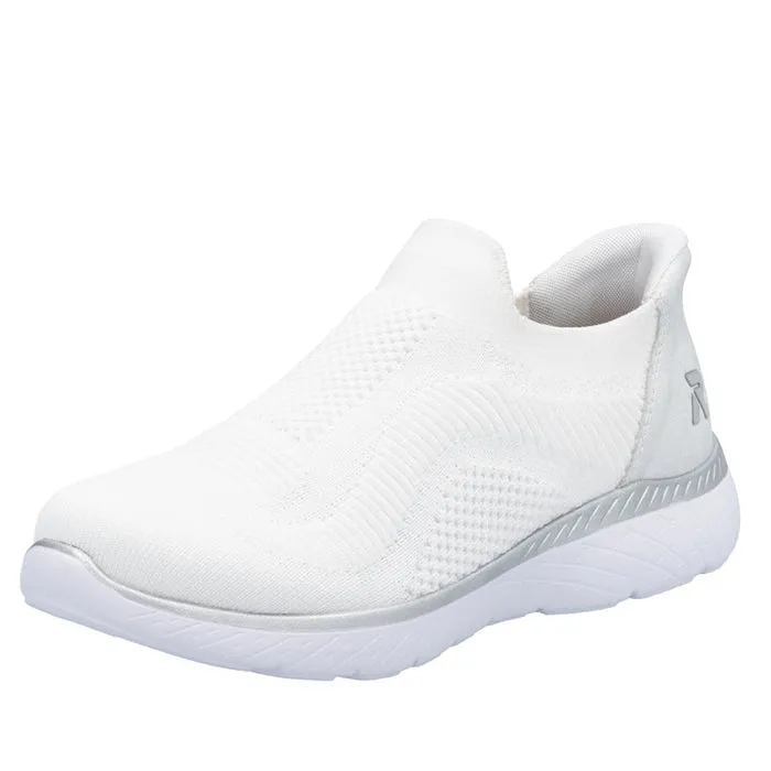 Airport Style Cushion Grip Womens Rieker Edith 72 in Weiss/Ice