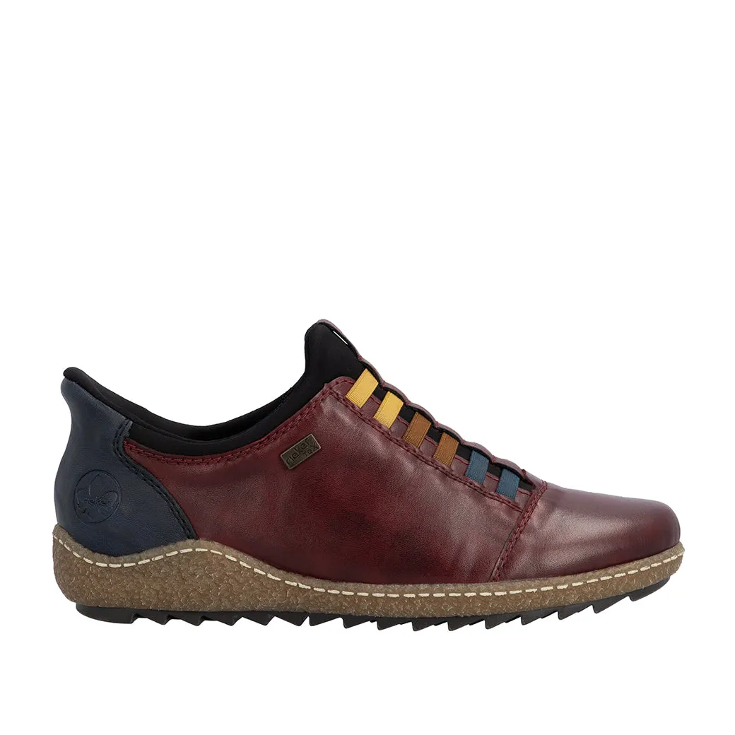 Womens Rieker Liv 62 in Vino/Ozean/Schwarz Metal Pop