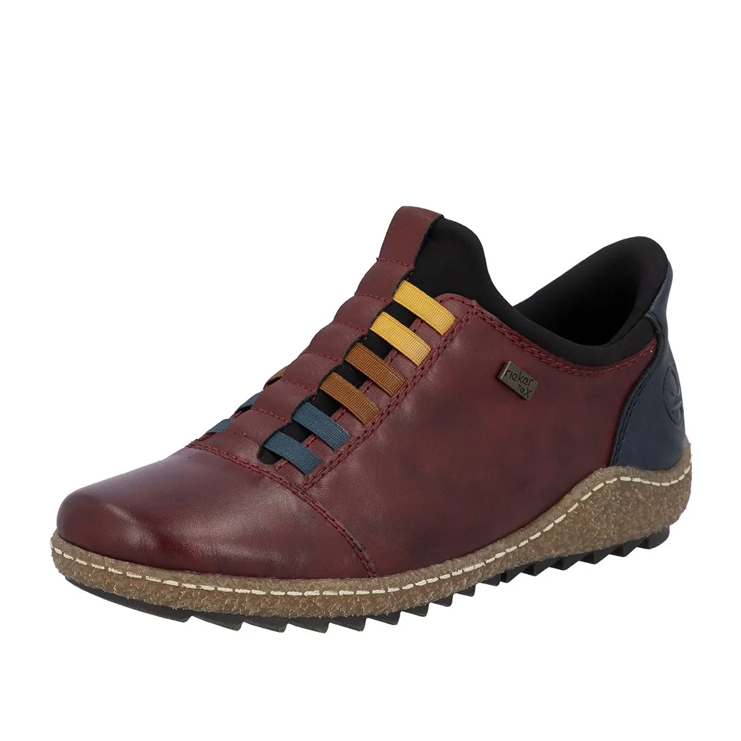 On Trend Womens Rieker Liv 62 in Vino/Ozean/Schwarz
