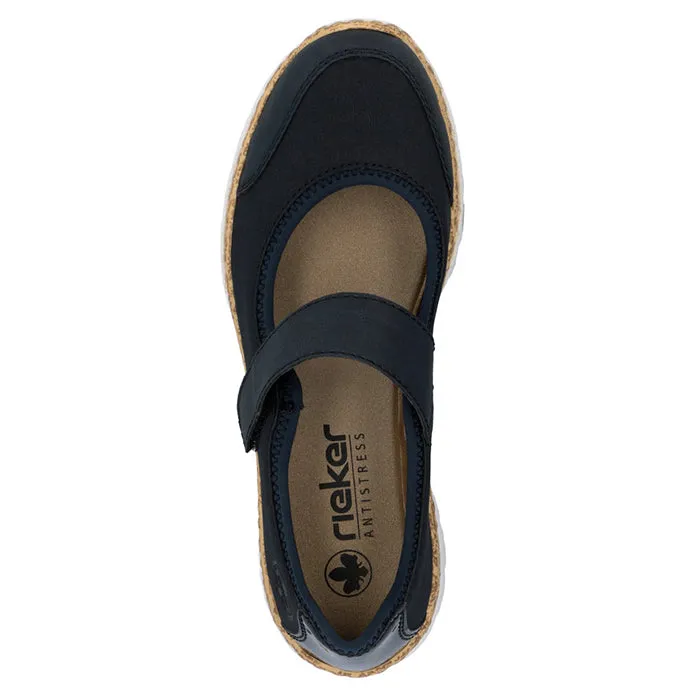 Open Fit Smart Casual Womens Rieker Nikita 99 in Pazifik/Marine/Schwarz