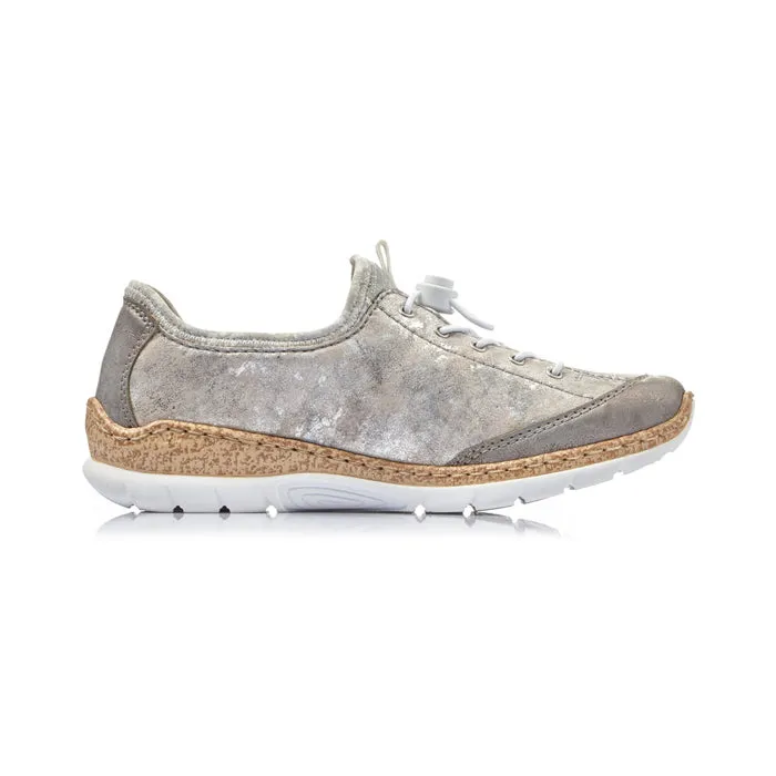 Multi Use Womens Rieker Nikita K6 in Grey/Rose