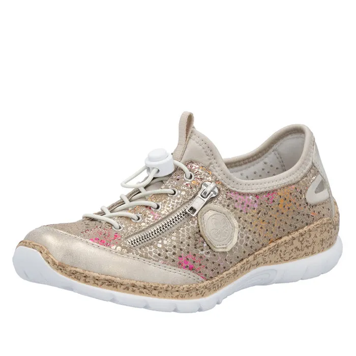 Mid Top Style sports shoes Womens Rieker Nikita V1 in Muschel/Multi/Lightgold/Perle