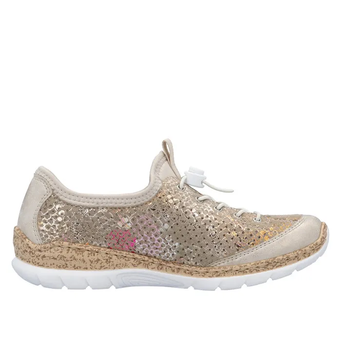 Air Circulation Womens Rieker Nikita V1 in Muschel/Multi/Lightgold/Perle