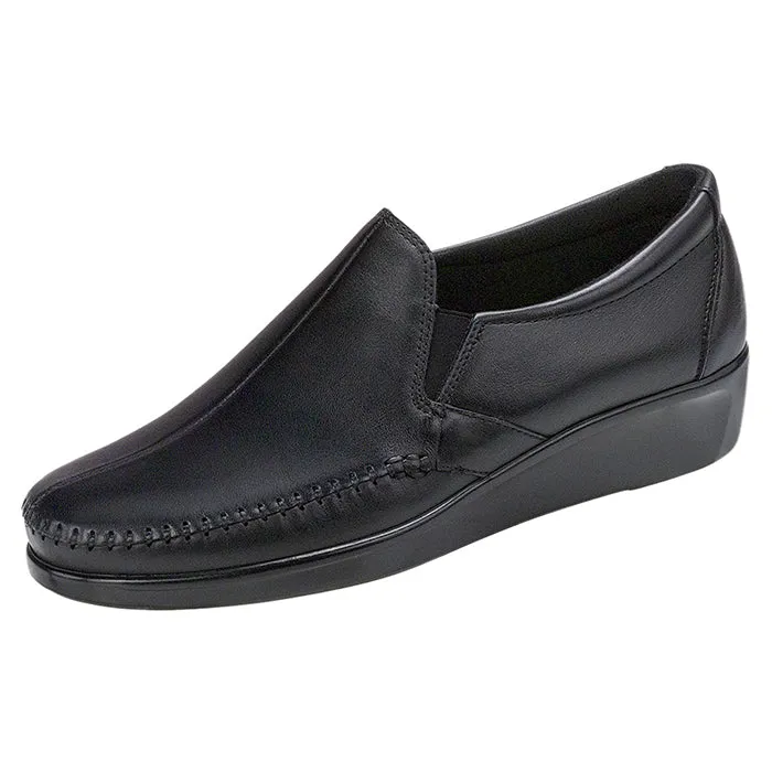 Light Impact Rubber   sole Womens SAS Dream Slip On Loafer Black